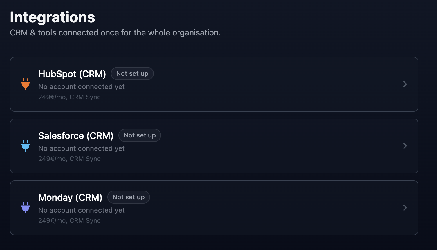 CRM integrations